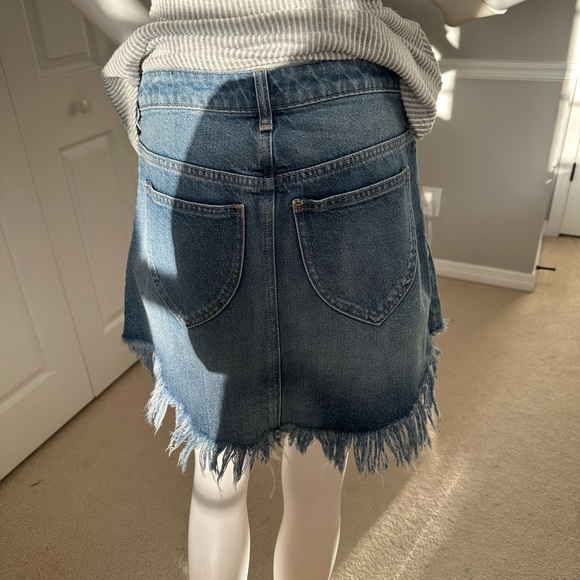 FREE PEOPLE BOHO FRINGE JEAN SKIRT SIZE 27 - Picture 2 of 7